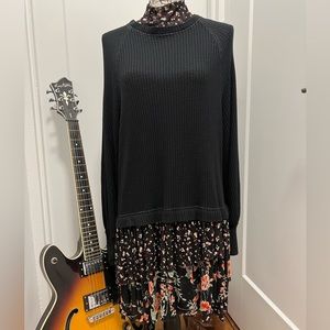 Free People Boho Ruffle Sweater Dress